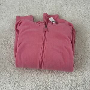 NWT Womens Gap Fleece Pink Hoodie Zip Up Size Large Soft Fairy Grunge Girl